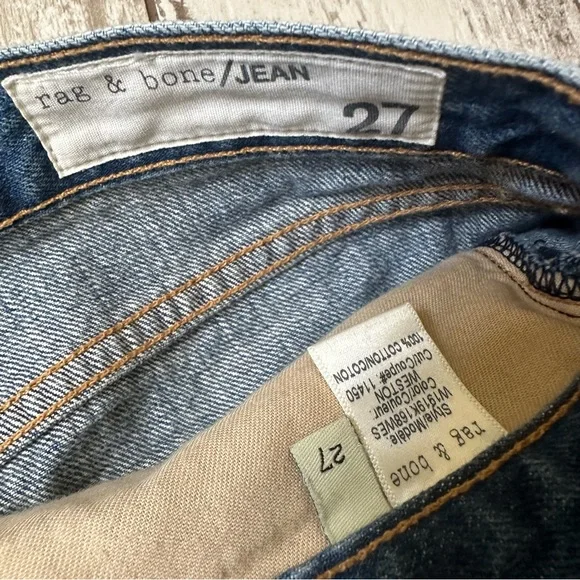 RAG & BONE blue ripped distressed mini denim jean shorts womens 27 - Picture 5 of 5